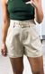 Short Alfaiataria Duplo Cinto - Bege