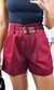 Short Alfaiataria Duplo Cinto - Bordô
