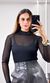 Body Tule Gola Alta - Preto