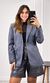 Blazer Risca de Giz Claudine - Chumbo