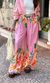 Calça Pantalona Estampa Tropical - Rosa Claro
