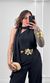 Blusa Um Ombro Gola Crepe Valéria - Preto