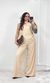 Calça Wide Leg Cinto Taxas - Bege