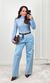 Calça Cargo Reta - Azul