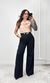 Calça Wide Leg Cinto Maki - Preto