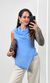 Blusa Gola Degage Botão Atrás - Azul Céu