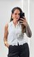 Camisa Cavada Gola Guipir - Branco
