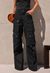 Calça Jeans Cargo Utility - Preto