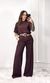 Conjunto Texturizado Blusa e Calça - Marrom Escuro