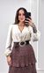 Body Crepe Decote Transpassado - Bege Claro