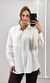 Camisa Linho Alongada com Bolso - Branco