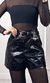 Short Courino Croco com Cinto - Preto