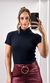 Blusa Tricô Modal Gola Kléa - Preto