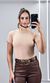 Blusa Tricô Modal Gola Kléa - Bege