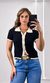 Blusa Polo Tricô Modal - Preto