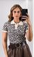 Blusa Polo Tricô Modal Leopardo - Off