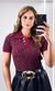 Blusa Polo Tricô Modal Leopardo - Bordô