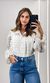 Camisa Manga e Gola Guipir - Branco