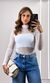 Body Tule Gola Alta - Branco
