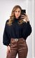 Blusa Ampla Tricô Modal Gola - Preto