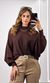 Blusa Ampla Tricô Modal Gola - Marrom