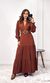 Vestido Linho com Manga Liberty - Caramelo