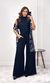 Conjunto Texturizado Blusa Cavada e Calça - Preto