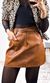 Short Saia Courino com Cinto - Caramelo