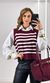 Conjunto Camisa e Colete Listrado - Marsala/Branco
