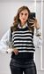 Conjunto Camisa e Colete Listrado - Preto/Branco
