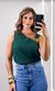 Blusa Cavada Fivela Assimétrica - Verde Escuro