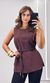 Blusa Cavada Alongada com Cinto - Marrom