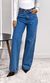 Calça Jeans Wide Leg com Brilho - Azul Claro