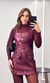Conjunto Courino Saia e Blusa Botões - Bordô