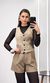 Conjunto Alfaiataria Colete e Short Mormo - Caqui