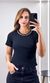 Blusa Malha Pedras na Gola - Preto