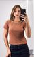 Blusa Malha Pedras na Gola - Caramelo