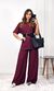 Conjunto Texturizado Blusa e Calça - Bordô