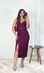 Vestido Midi Linho com Transpassado no Busto - Vinho