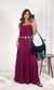 Vestido Longo Maquinetado com Alça - Vinho