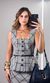 Blusa Peplum Xadrez - Marrom