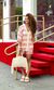 Conjunto Bicolor Crochê Camisa e Short - Off/Rosa