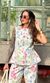 Blusa Peplum Jeans Equivoco Floral - Off