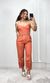 Conjunto Cropped e Calça Cenoura - Laranja