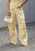 Calça Jeans Cargo Utility - Amarelo Candy