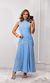 Vestido Laise Cavado Gola Alta - Azul