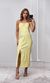 Vestido Alfaiataria Reto Decote Estrela - Amarelo Claro