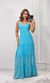 Vestido Longo Chiffon - Azul Turquesa