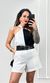Conjunto Blusa Bicolor e Short - Preto/Branco