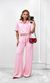 Conjunto Canelado Blusa Polo e Calça - Rosa Candy